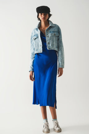 Giacca di jeans decorata oversize lavaggio chiaro