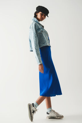 Giacca di jeans decorata oversize lavaggio chiaro