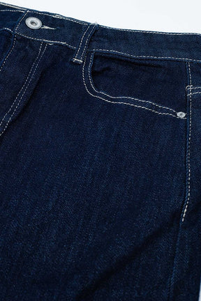 gonna a matita in denim con lavaggio scuro