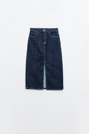 gonna a matita in denim con lavaggio scuro