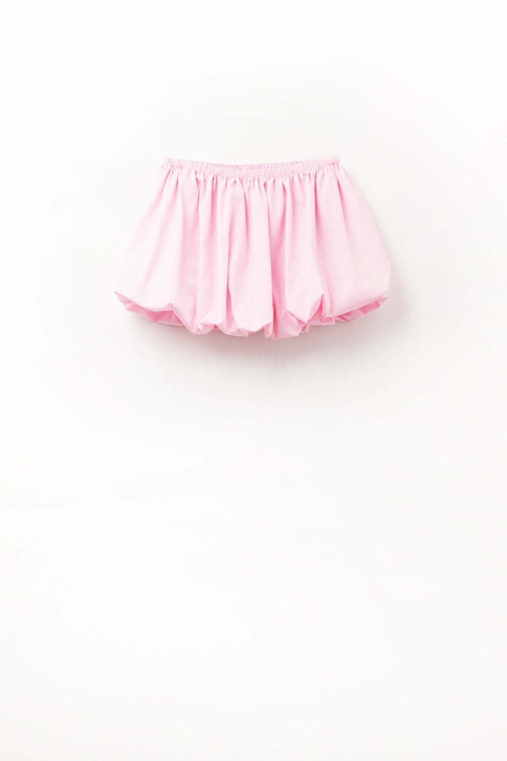 Gonna mini a palloncino in popeline rosa