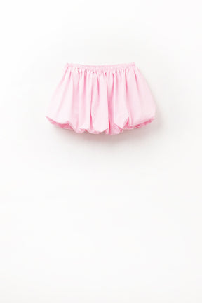 Gonna mini a palloncino in popeline rosa