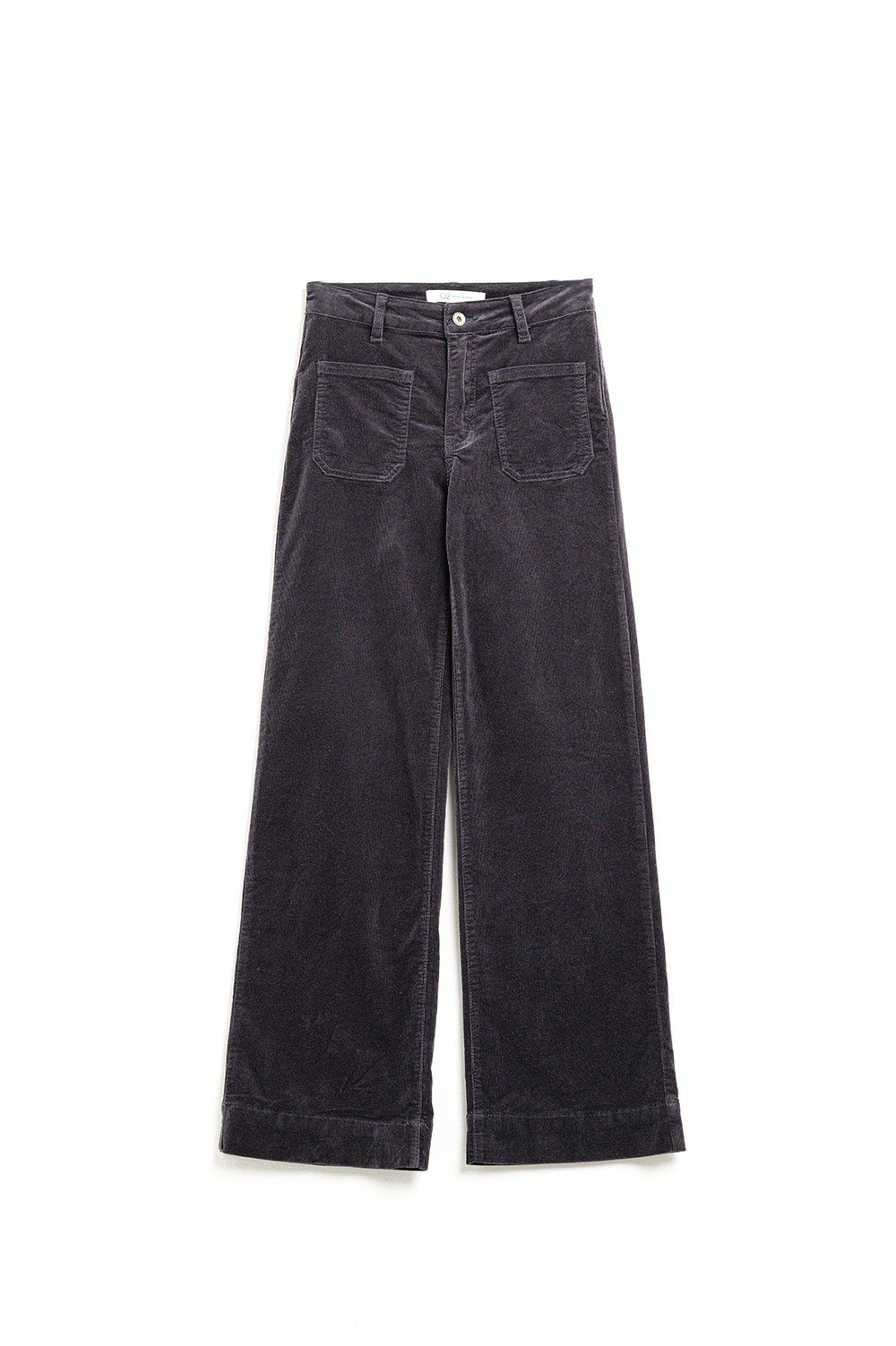 Jeans a gamba tesa in velluto a coste grigio scuro con tasche