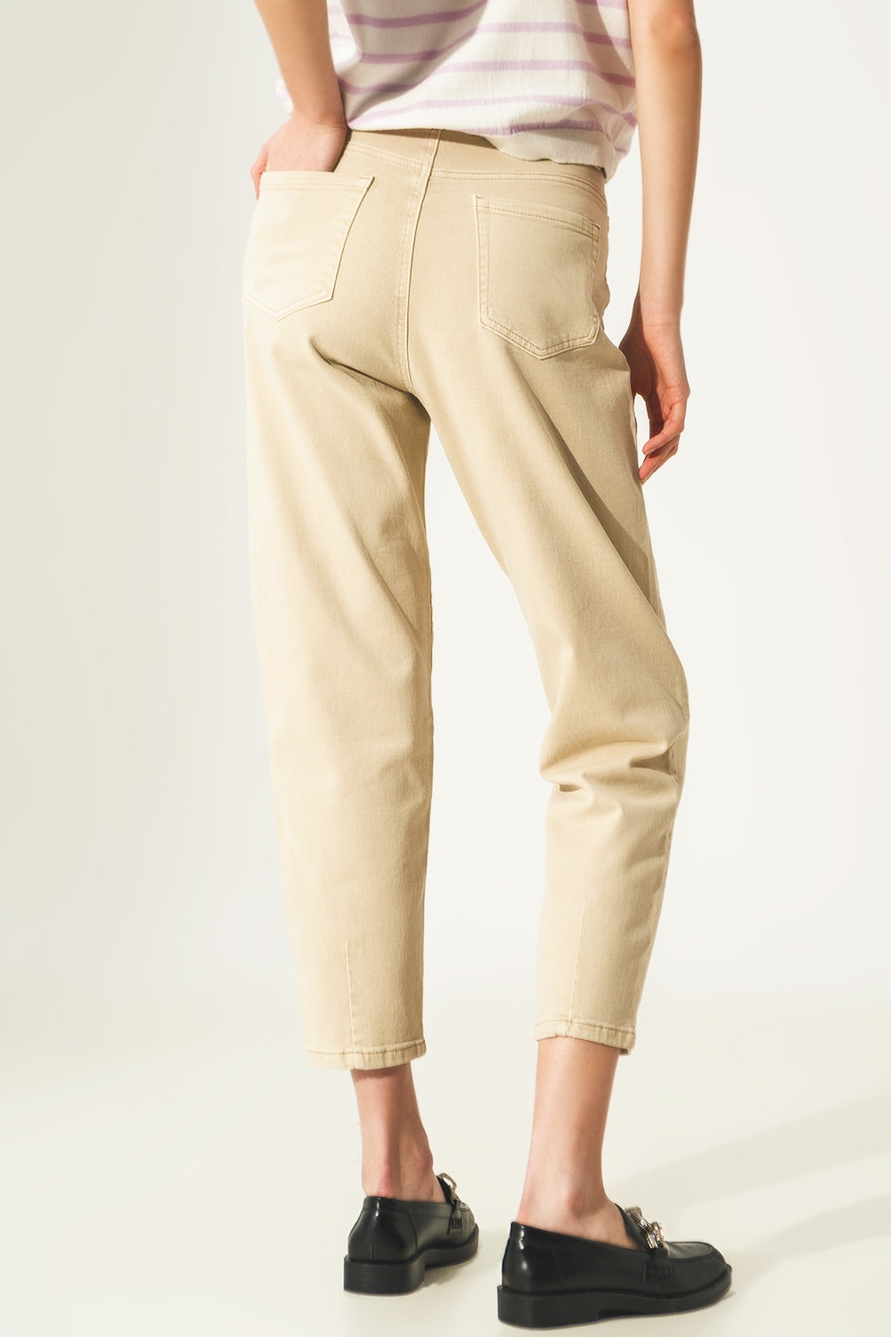 Jeans alla caviglia beige