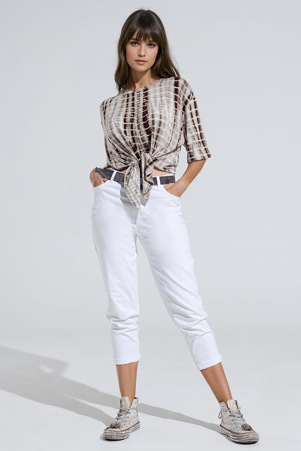Jeans Basic skinny alla caviglia in bianco