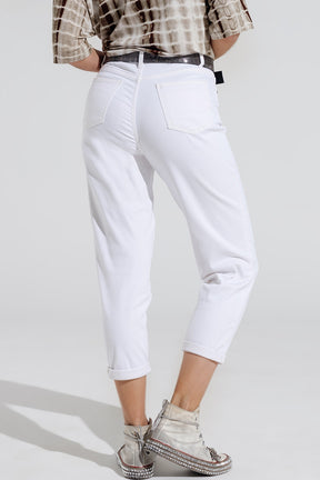 Jeans Basic skinny alla caviglia in bianco