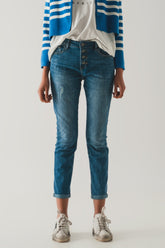 Q2 Jeans bottoni a vista