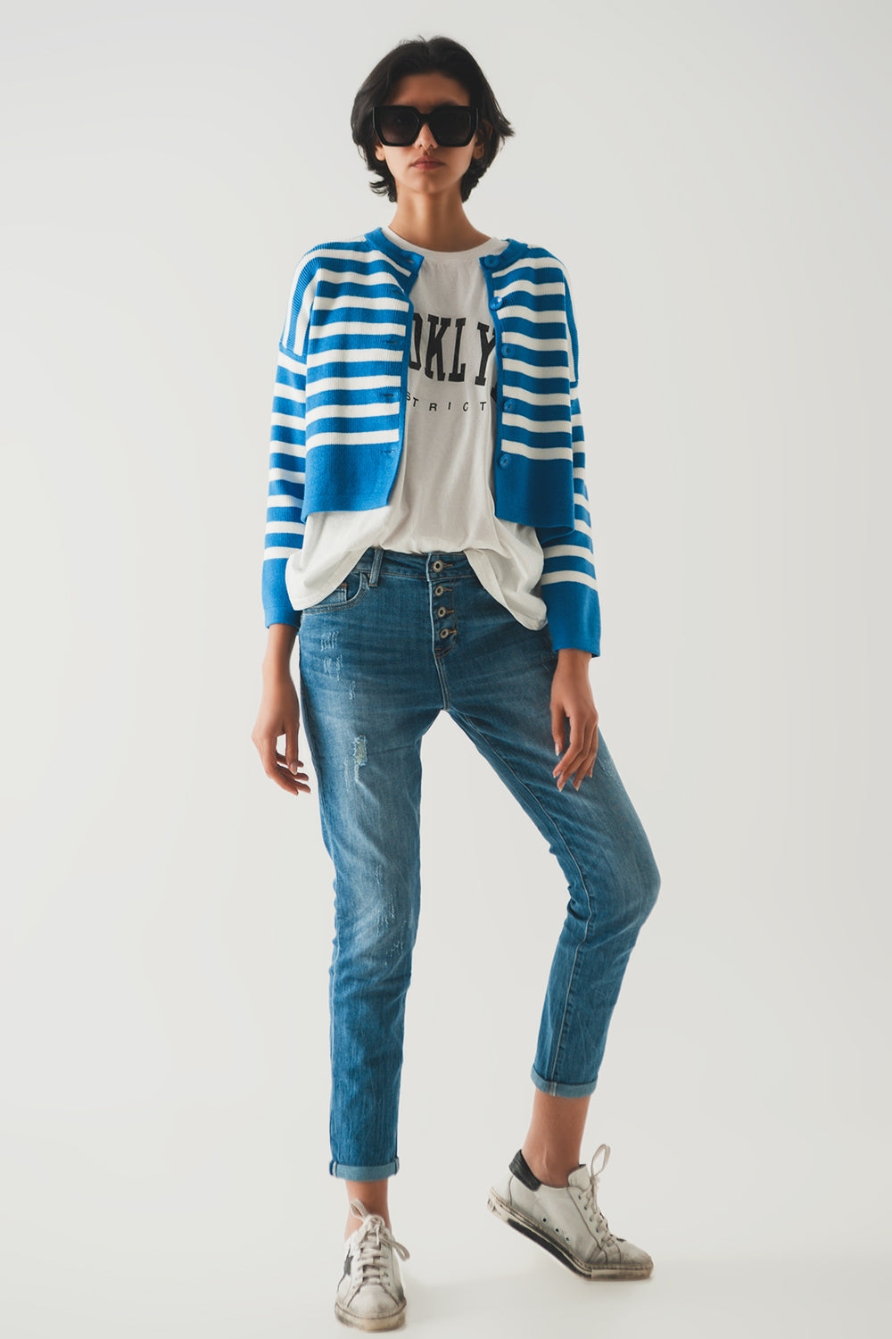 Jeans bottoni a vista