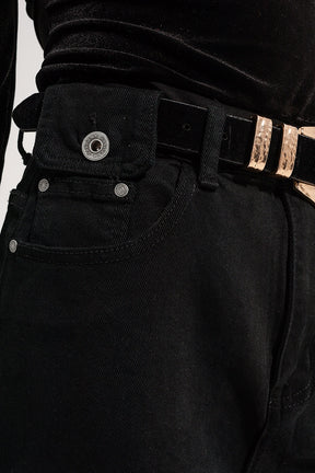 Jeans con taschino in vita nero