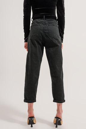 Jeans con taschino in vita nero