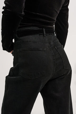 Jeans con taschino in vita nero