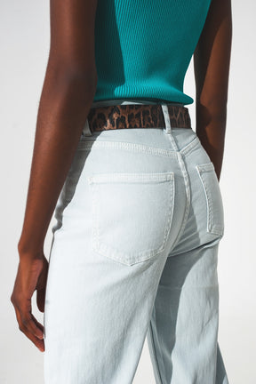 jeans elasticizzati in cotone blu chiaro