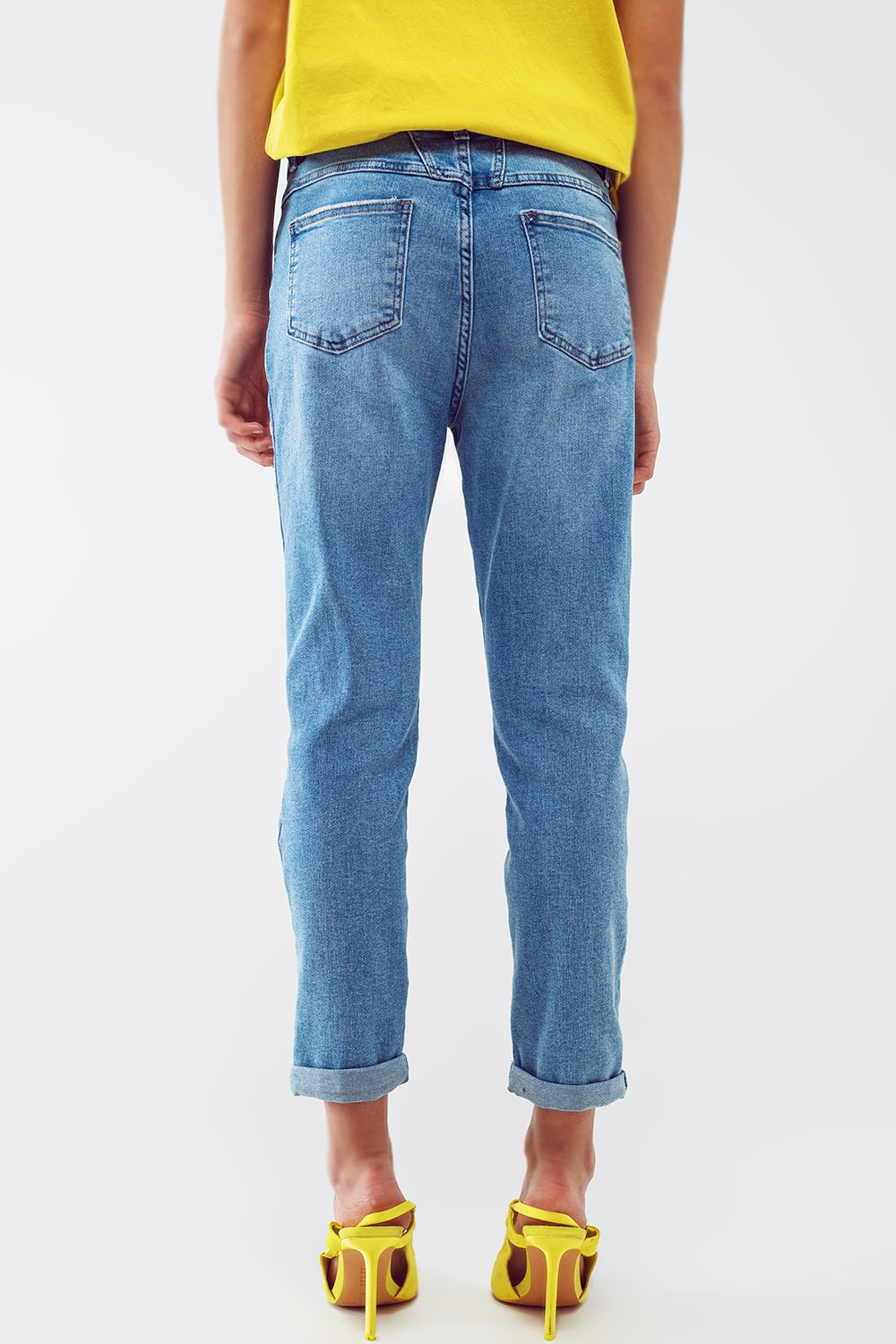 Jeans Regular strappati in lavaggio blu chiaro