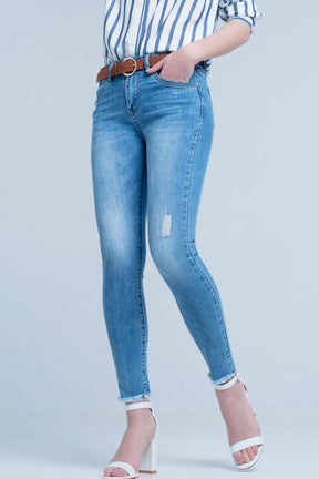 Jeans skinny blu lavaggio chiaro