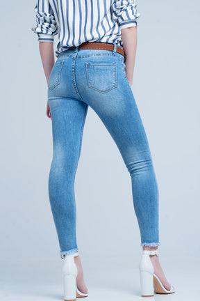 Jeans skinny blu lavaggio chiaro