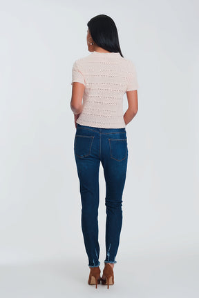 Jeans skinny con vita normale azzurri