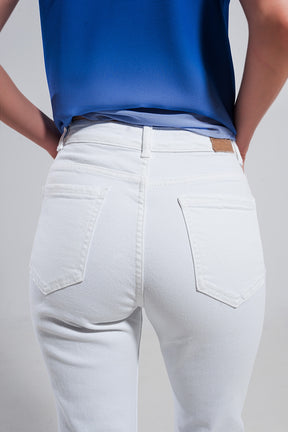 Jeans skinny in cotone elasticizzato bianco
