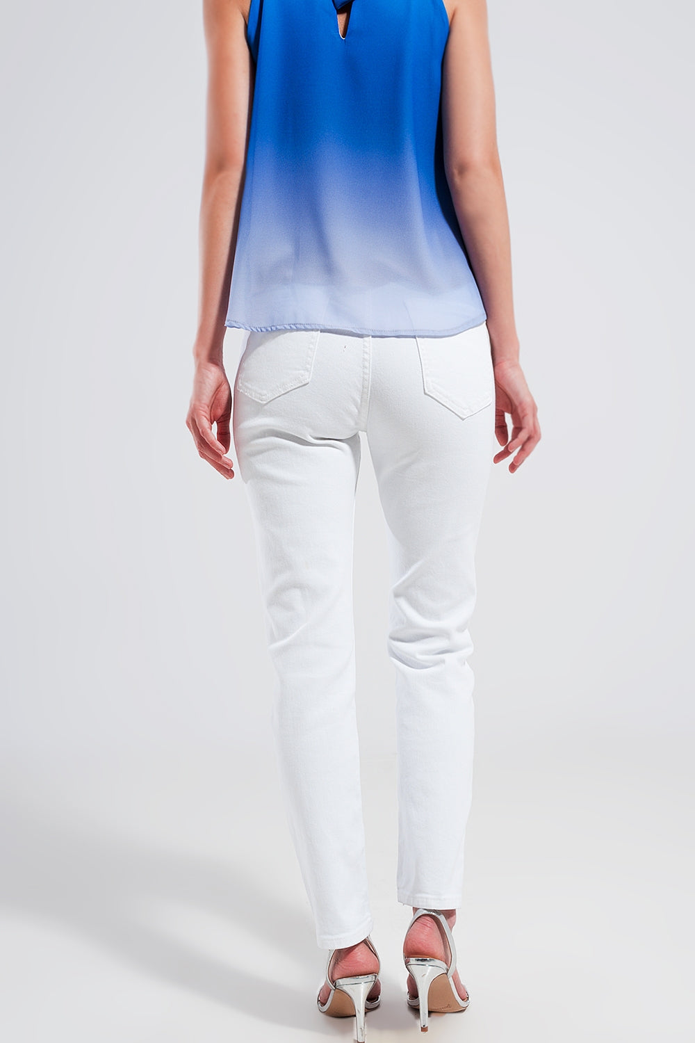 Jeans skinny in cotone elasticizzato bianco