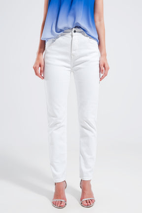 Jeans skinny in cotone elasticizzato bianco