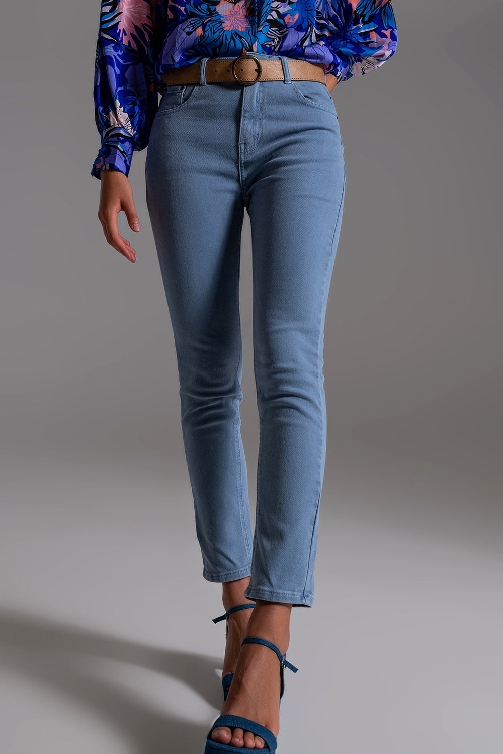 Jeans skinny in cotone elasticizzato blu