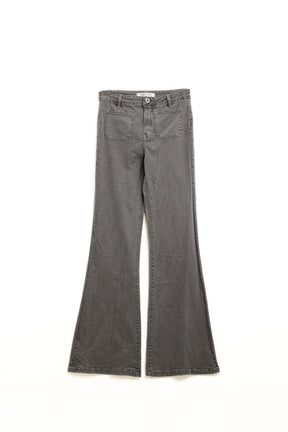 Jeans skinny svasati grigio scuro con dettaglio tasca frontale