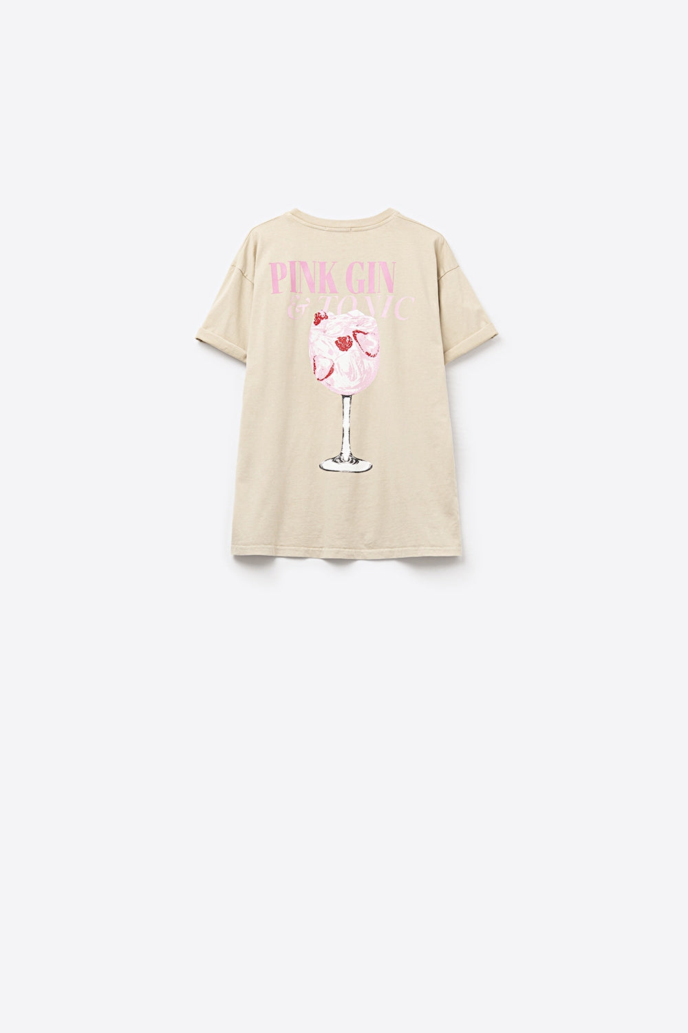 Maglietta beige a maniche corte PINK TONIC