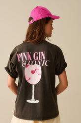 Q2 Maglietta PINK TONIC nera lavata