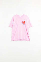 Q2 Maglietta rosa L'amore è un bacio sulla fronte