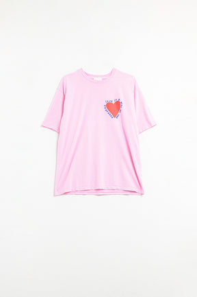 Q2 Maglietta rosa L'amore è un bacio sulla fronte