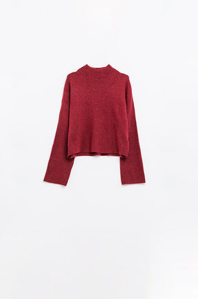 maglione a collo alto a costine in stile rilassato