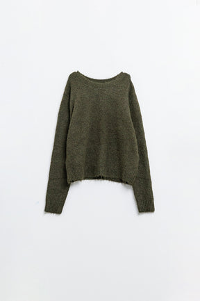 maglione a maglia morbida standard in kaki