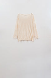 Q2 Maglione beige a rombi con scollo a barca