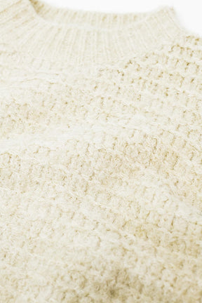 Maglione beige con maniche a palloncino
