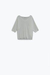 Q2 Maglione bianco a maniche corte con motivo argyle