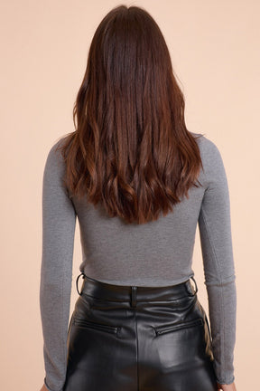 Maglione bodycon basic grigio a maglia fine