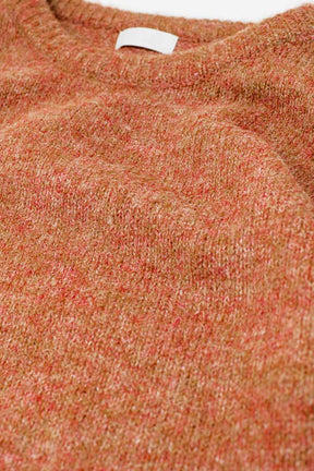 Maglione con maniche a palloncino in cammello