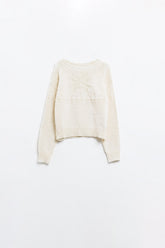 Q2 Maglione crema con dettagli natalizi