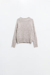 Q2 Maglione girocollo basic in maglia di colore beige