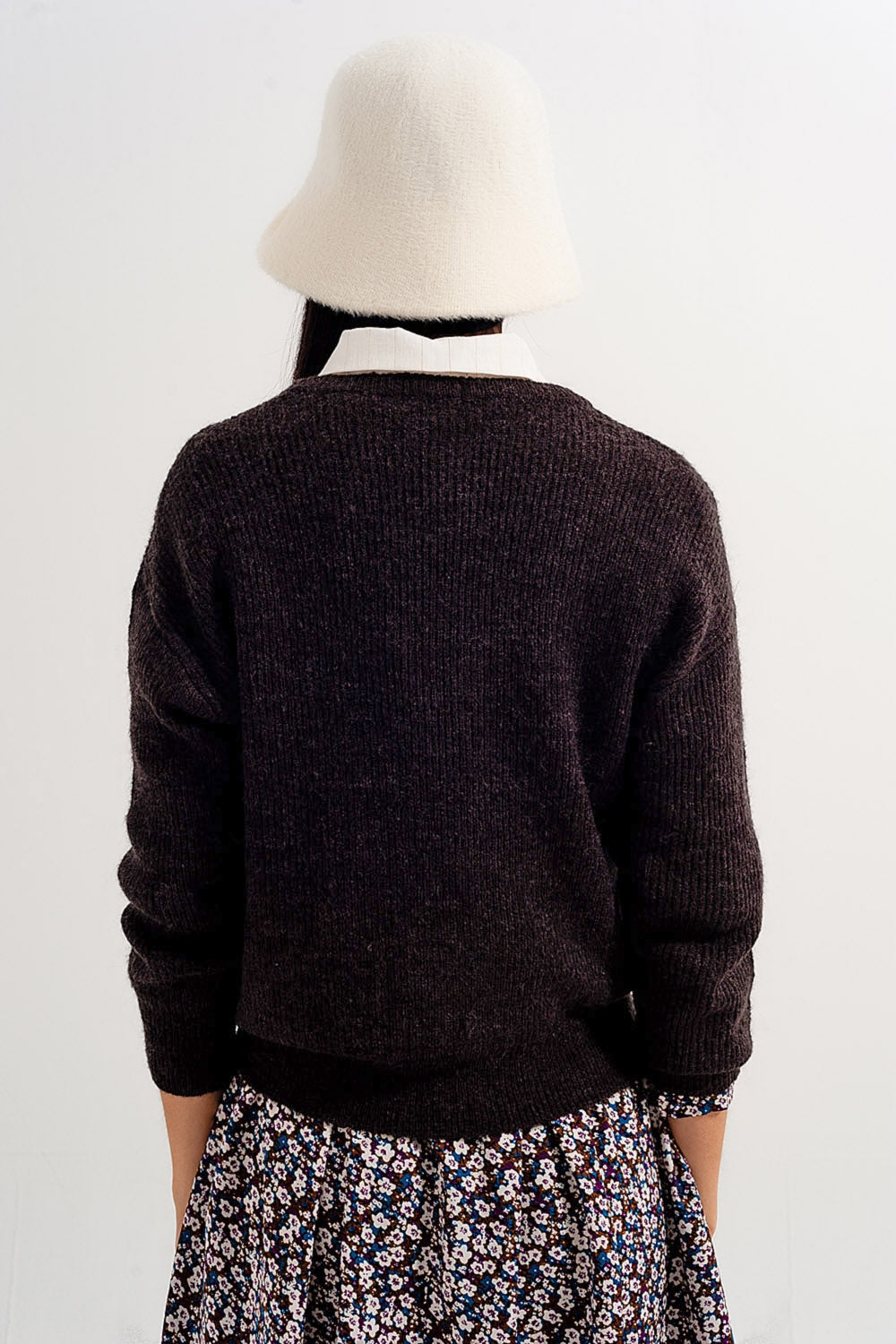Maglione girocollo cioccolato