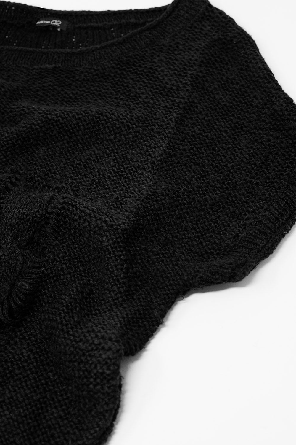 maglione nero lungo senza maniche
