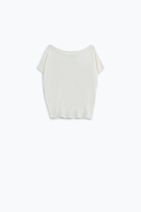 Maglione off the shoulder rilassato color crema
