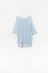 Q2 Maglione oversize azzurro con maniche al gomito