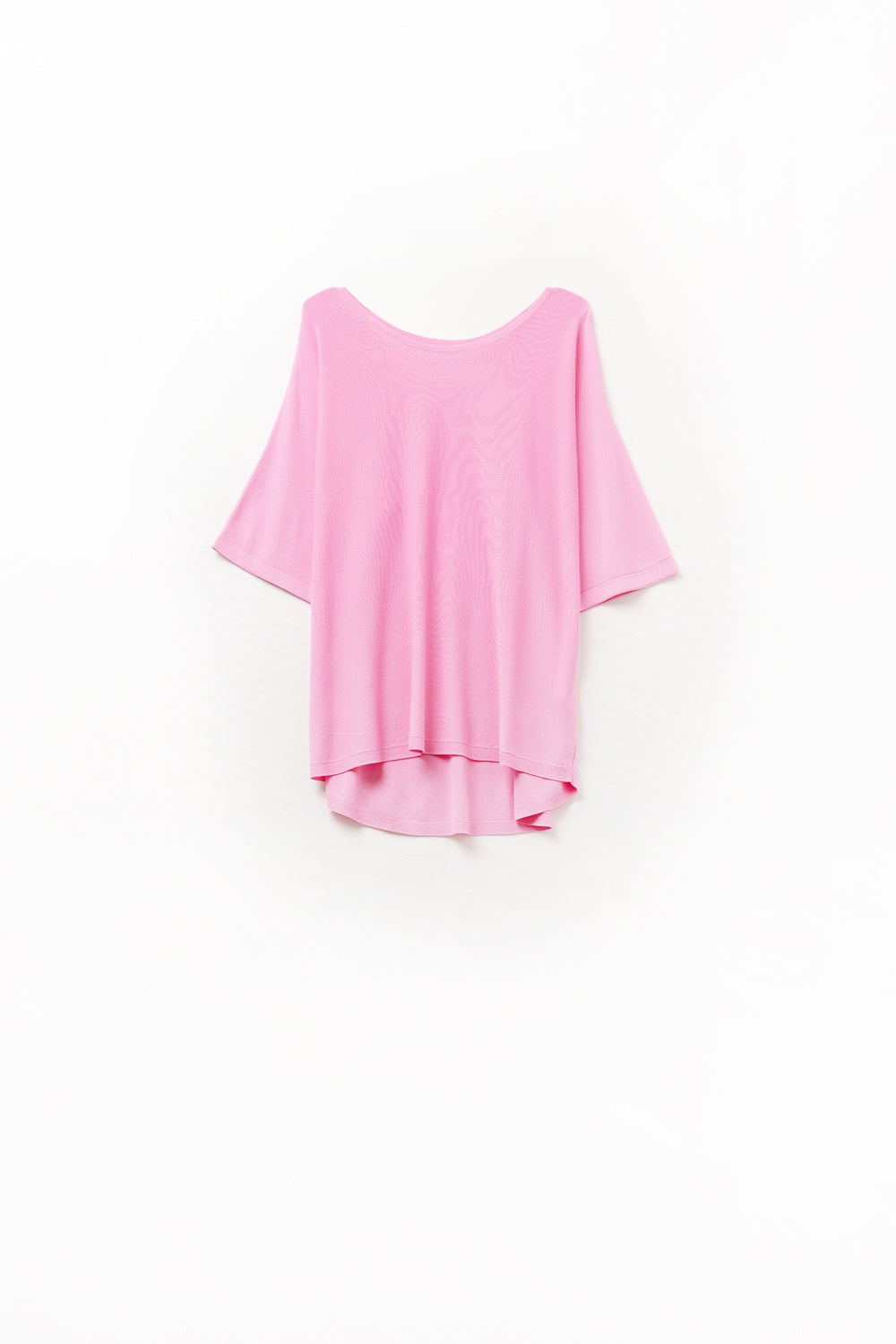 Q2 maglione oversize in fucsia con maniche al gomito