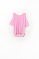 Q2 maglione oversize in fucsia con maniche al gomito