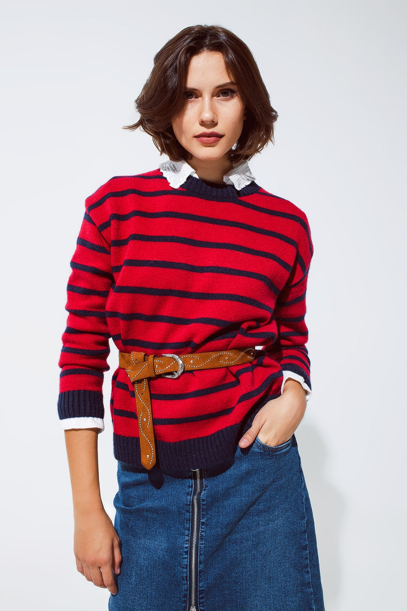 OASIS Abito Casual Donna a Righe Blu Rosso Verde (IT 42, EU 38 OASIS Abito Casual Donna a Righe Blu Rosso Verde (IT 42, EU 38