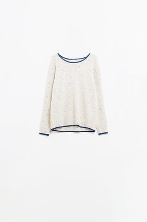 Q2 Maglione screziato con dettaglio di linea in blu