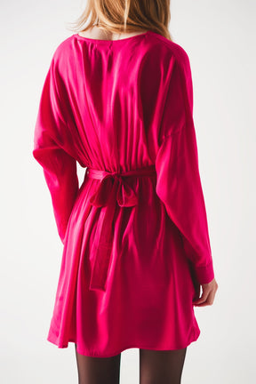 Mini vestito in raso rosso