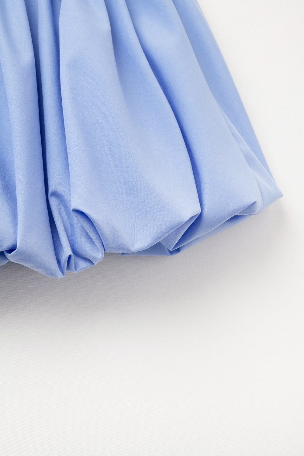 minigonna a palloncino in popeline blu