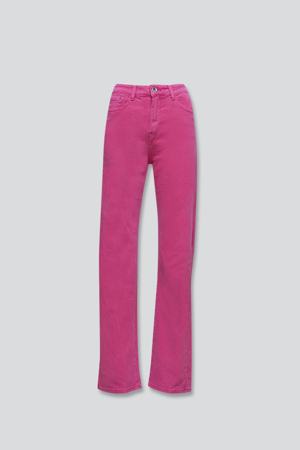 Mom jeans extra larghi a vita alta color fucsia