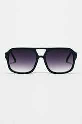 Q2 Occhiali da sole aviator degli anni '70 in nero